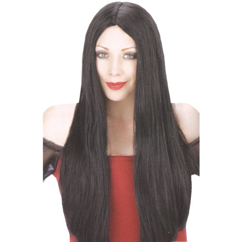 Women’s Ladies Halloween Witch Wig Red And Black Straight Hair Fancy Dress